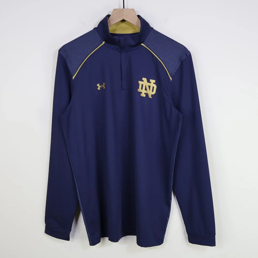 Under Armour Notre Dame Fighting Irish Quarter Zip Pullover Medium Navy Blue NWT